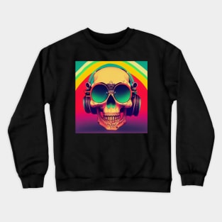 Retro Jams Skull With Headphones Crewneck Sweatshirt